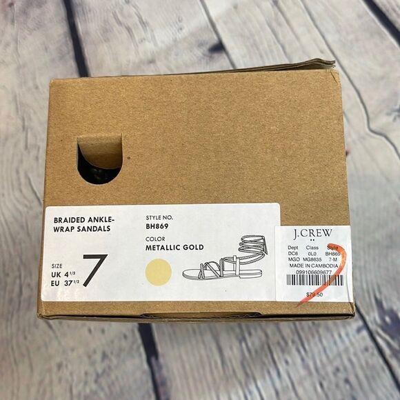 J.Crew Factory Braided Ankle-Wrap Sandals - Picture 6 of 7